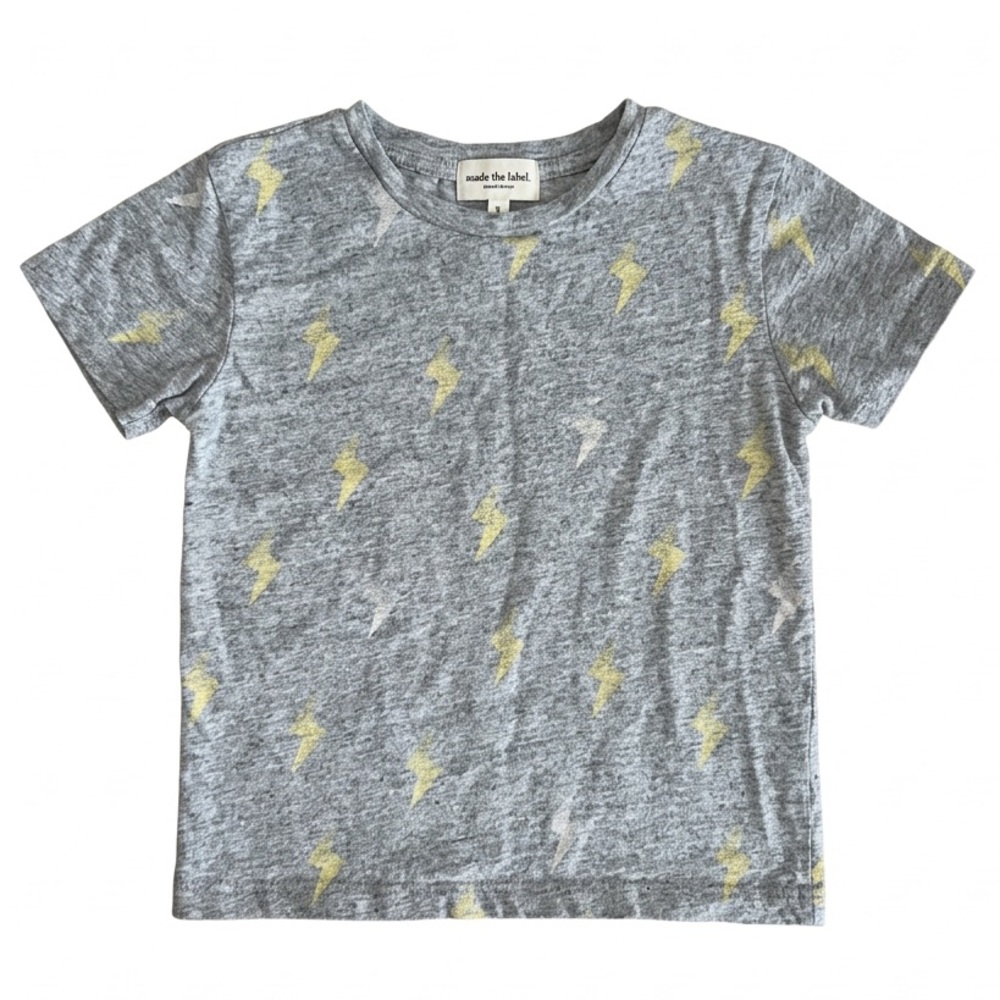 EUC Miles The Label Cotton Toddler T-shirt Grey with Lightning Size 4T